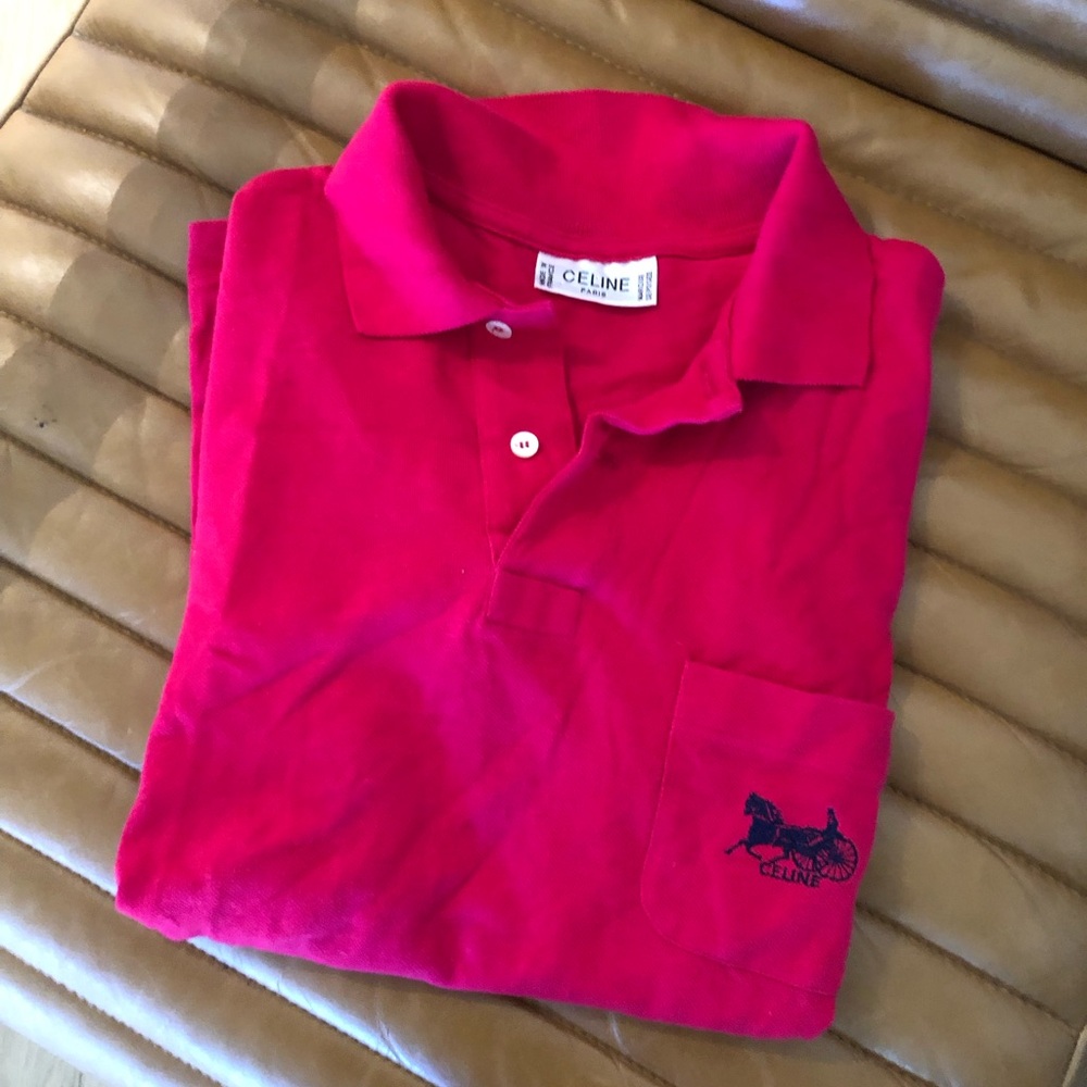 Vintage Celine pink polo shirt